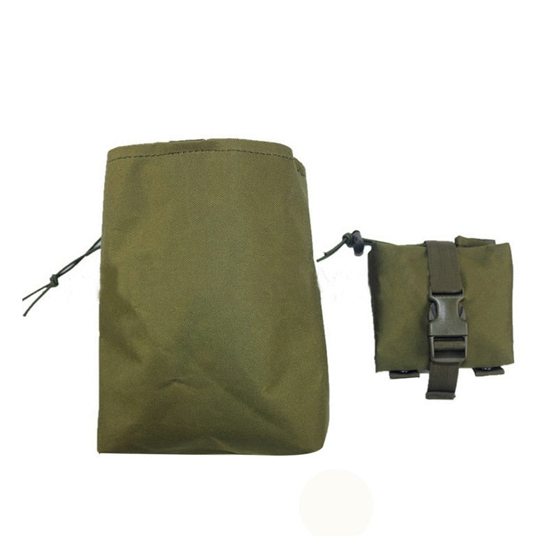 Folding Tactical Molle Magazine Dump Drop Pouch Hunting Military Airsoft Gun Ammo EDC Bag Foldable Utility Recovery Mag Holster